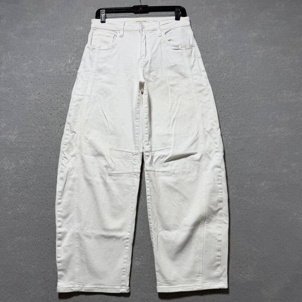 Risen Jeans Barrel Leg Jeans Women’s Size 5/27 White Pockets Cotton Blend